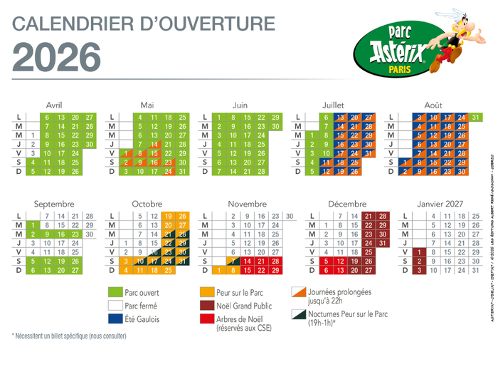 CALENDRIER ASTERIX